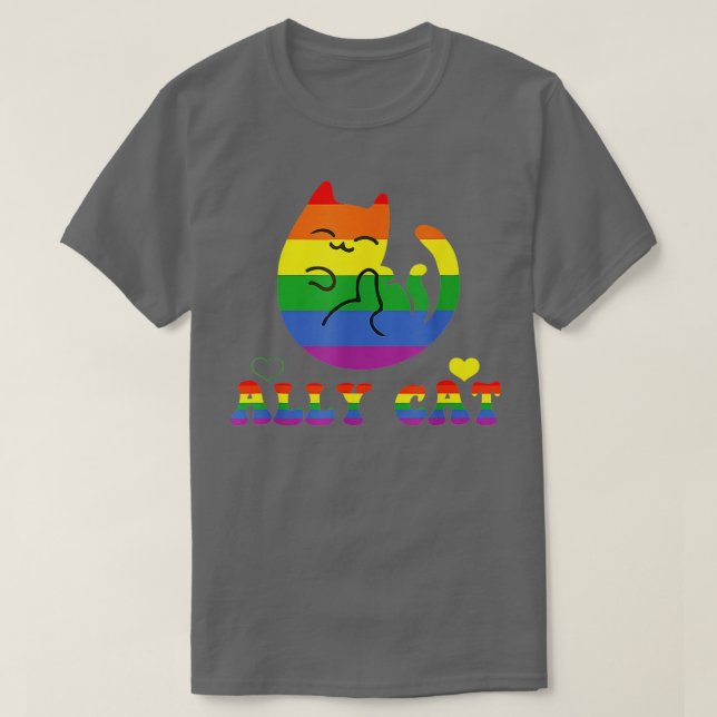 T-shirt Allycat LGBT Prith Mois Chat Avec Ally Pride Rainb (Design devant)
