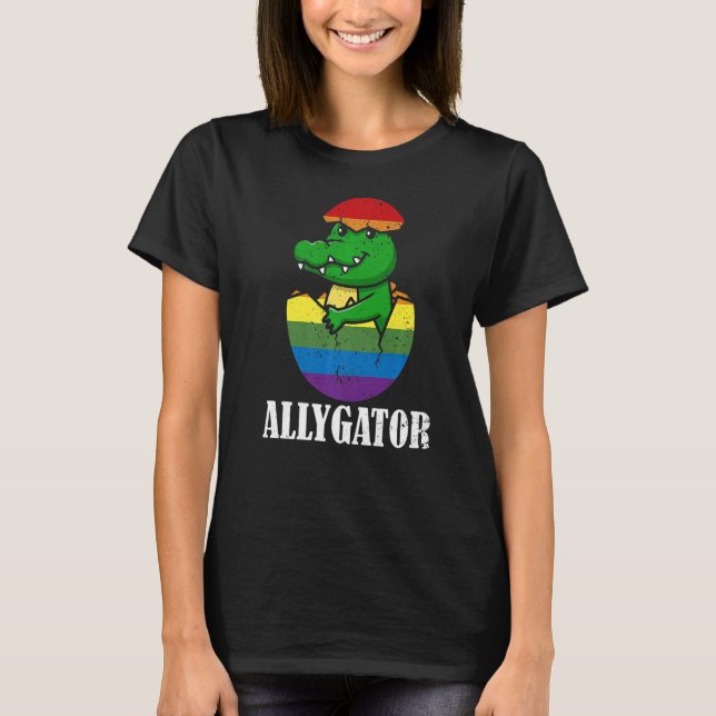 T-shirt Allygator LGBT Pride Drapeau lunaire Alligator LGB (Devant)