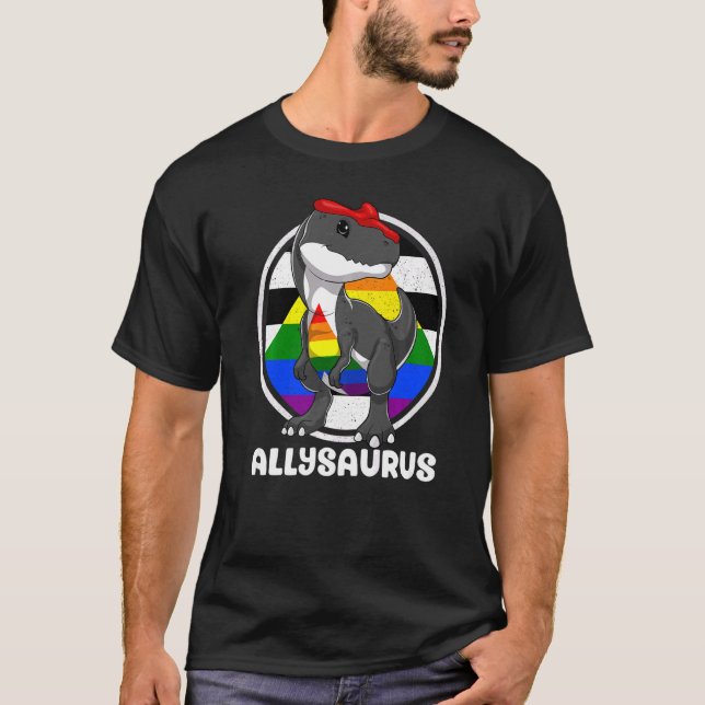 T-shirt Allysaurus Ally Droit Allosaurus Lgbtq Gay Prid (Devant)