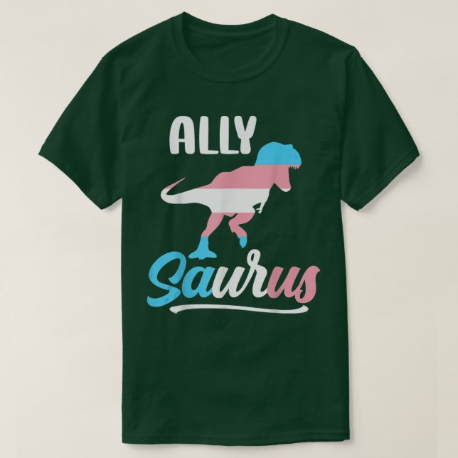 T-shirt Allysaurus Dinosaur Drapeau Ally LGBT Tri (Design devant)