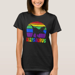 T-shirt Allysaurus LGBT Chemise Dinosaur drapeau arc-en-ci