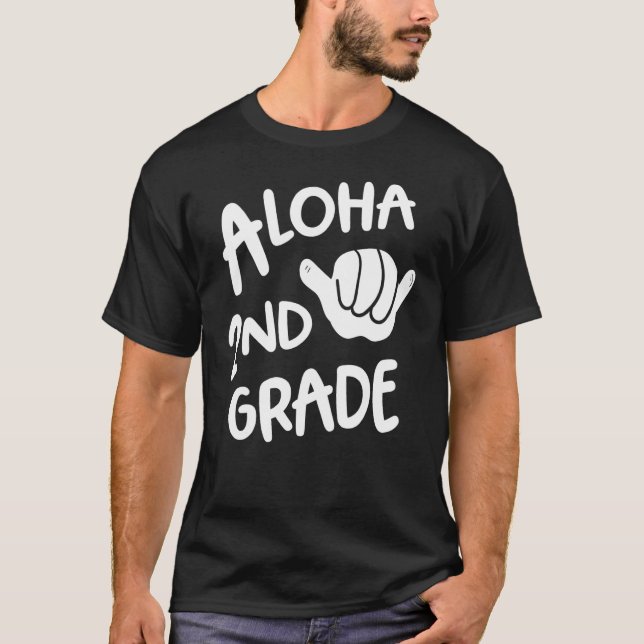 T-shirt Aloha 2e année Retour à l'école Hawaii Shaka Cool  (Devant)