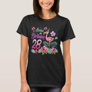 T-shirt Aloha Anniversaire 28 Flamant rose Oiseau 28ème An