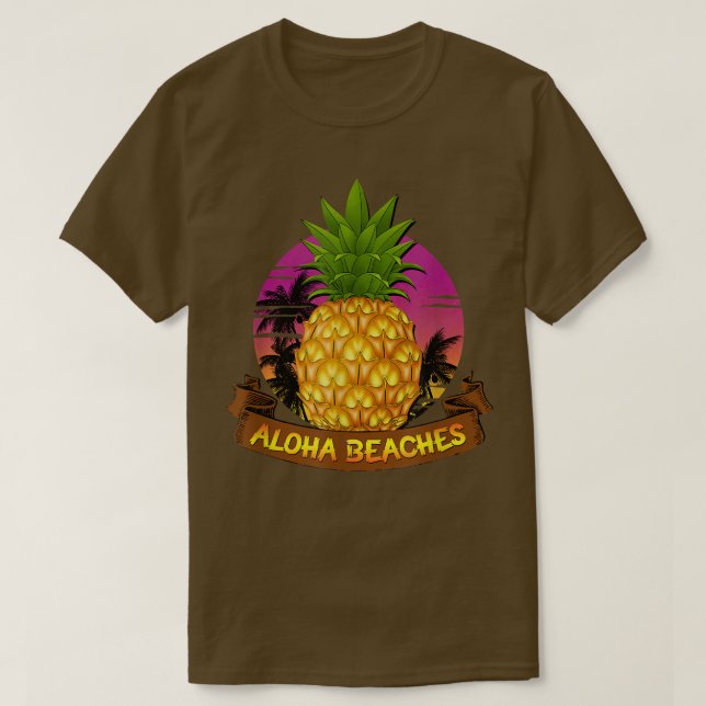 T-shirt Aloha Beach Hawaii Pineappy State Lovers Hawaii (Design devant)