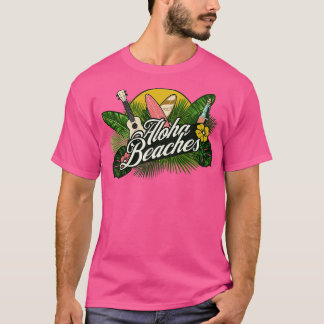 T-shirt Aloha Beach Hawaiian Hawaii Tropical Plantes flux