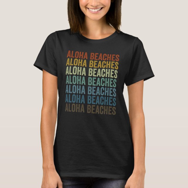 T-shirt Aloha Beaches Aloha Hawaiian Hawaii Palm Tree (Devant)