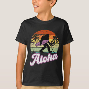 T-shirt Aloha Bigfoot berçant le surf Sasquatch à Hawa