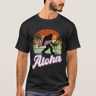 T-shirt Aloha Bigfoot berçant le Surfboard Sasquatch à Haw