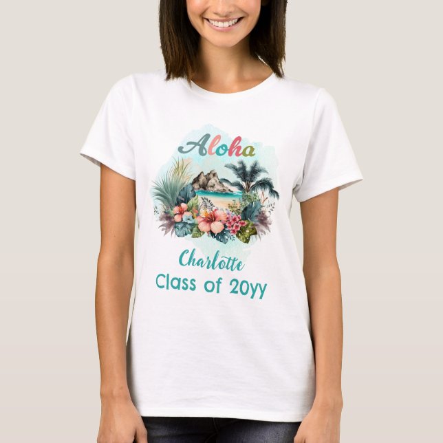 T-shirt Aloha Boho Tropical Island Beach Été Graduation (Devant)