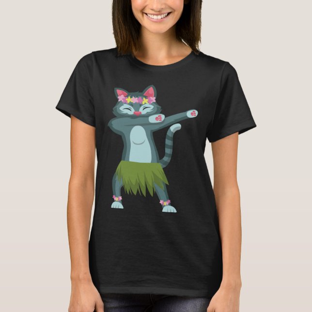 T-shirt Aloha Cat Hawaiian Dance Mele Kalikimaka Hula Kitt (Devant)