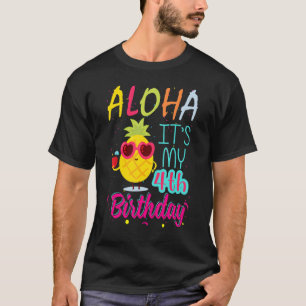 T-shirt Aloha C'est mon 4e anniversaire Hawaiien 4 ans Tod