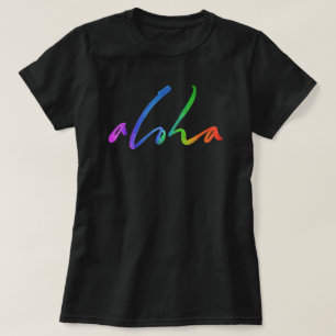 T-shirt Aloha Colorful Tropical Lettering - Hawaii Hawai'i