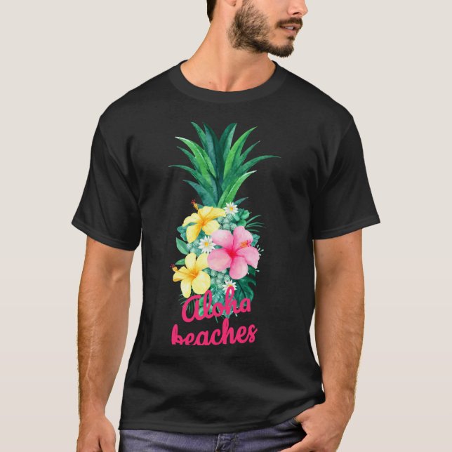 T-shirt Aloha fleurs d'ananas aloha hawaii vintage (Devant)