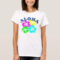 T-shirt Aloha Fleurs hawaïennes colorées