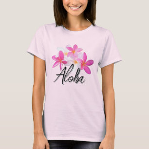 T-shirt Aloha Fleurs Hawaïennes Tropicales Plumerias Roses