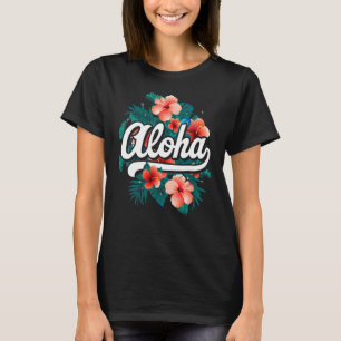 T-shirt Aloha Flowers Hawaiian Hawaii Beach Luau Party