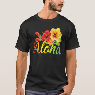 T-shirt Aloha Flowers Hawaiian Hawaii Beach Luau Party