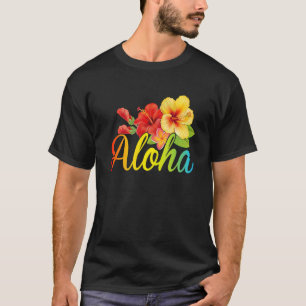 T-shirt Aloha Flowers Hawaiian Hawaii Beach Luau Party