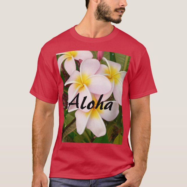 T-shirt Aloha Frangipani Hawaii Blossoms Plumerias (Devant)