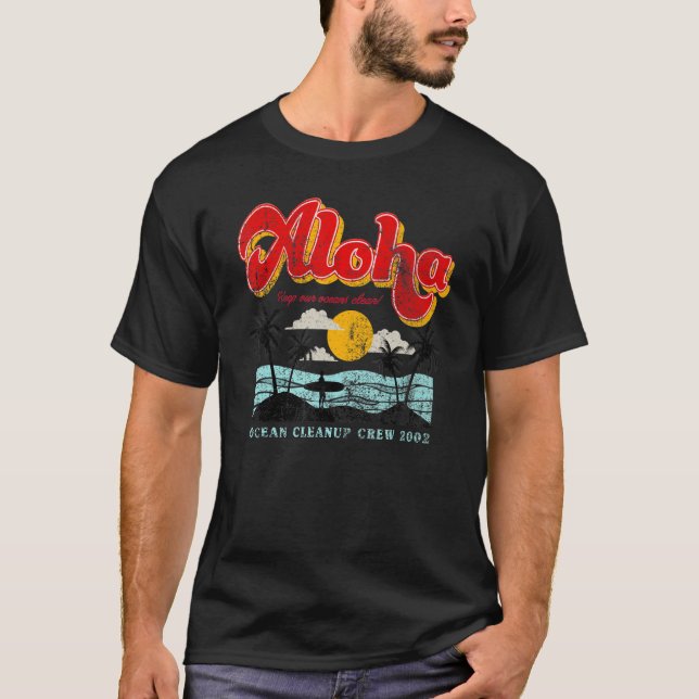 T-shirt Aloha Gardez Nos Océans Propres (Devant)