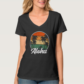 T-shirt Aloha Hawaï Îles Hawaïennes Plage de Palmiers Plan