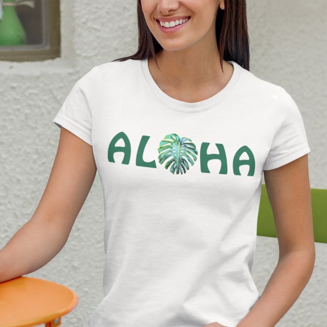T-shirt Aloha Hawaïen Feuille Monstera Hawaï Tropical (Créateur téléchargé)