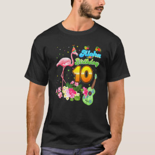 T-shirt Aloha Hawaii 10e anniversaire 10 ans Flamant rose