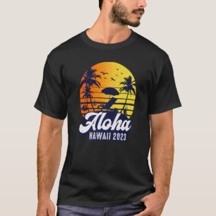 T-shirt Aloha Hawaii 2023 Hawaiian Sunset Beach Retro Prem