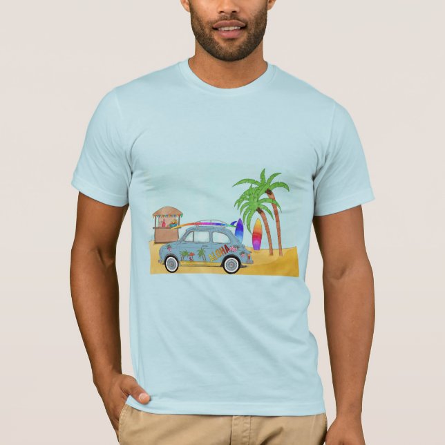 T-shirt Aloha Hawaii Beach Fiat 500 (Devant)