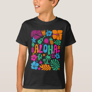 T-shirt Aloha Hawaii Boho Rétro Shaka Hibiscus Vacances Tr