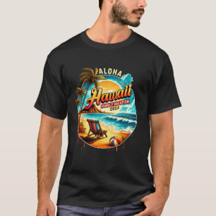 T-shirt Aloha Hawaii Famille Vacances 2024 Drôle Été Haw