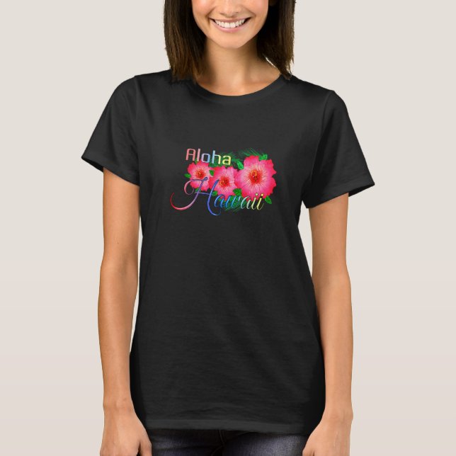 T-shirt Aloha Hawaii Fleurs des îles tropicales (Devant)