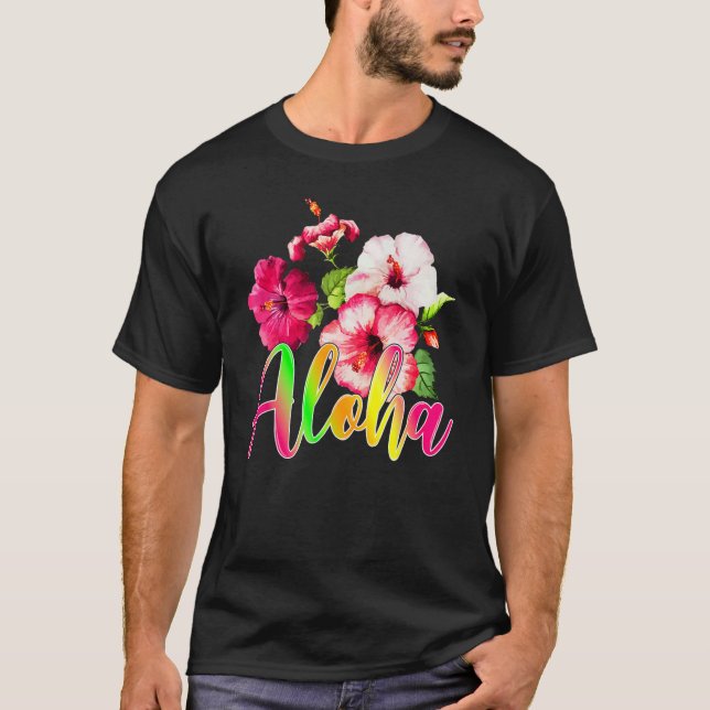 T-shirt Aloha Hawaii Flower Summer Family Vacation hibiscu (Devant)