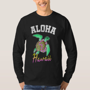T-shirt Aloha Hawaii Funny Sea Turtle Surfing Beach Tee