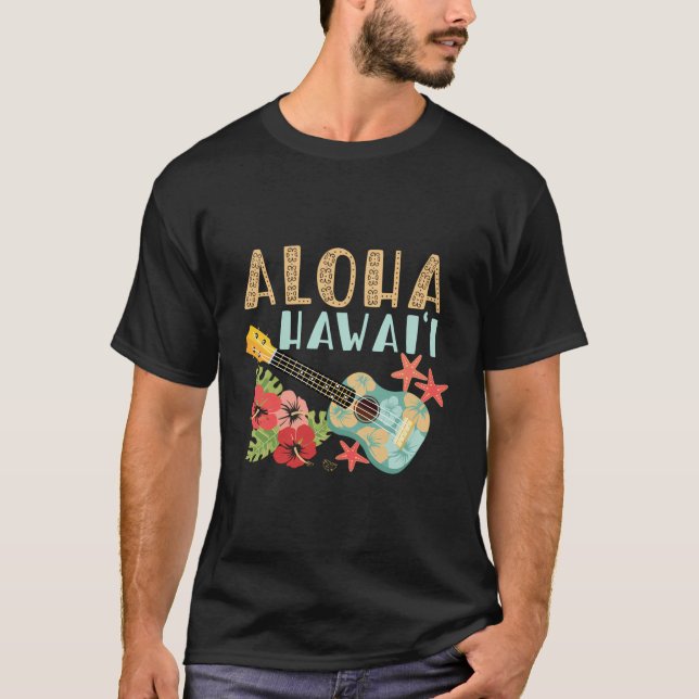 T-shirt Aloha Hawaii Hawaii Ukulele (Devant)