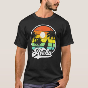 T-shirt Aloha Hawaii Hawaiian Island Palm Beach Surf board