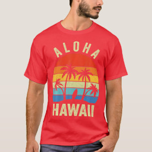 T-shirt Aloha Hawaii Hawaiian Island Palm Beach Surf board