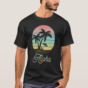 T-shirt Aloha Hawaii Hawaiian Island Palm Beach Surf board