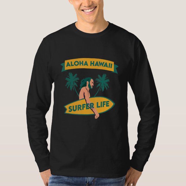 T-shirt Aloha Hawaii Island Palm Beach Surf de surf (Devant)