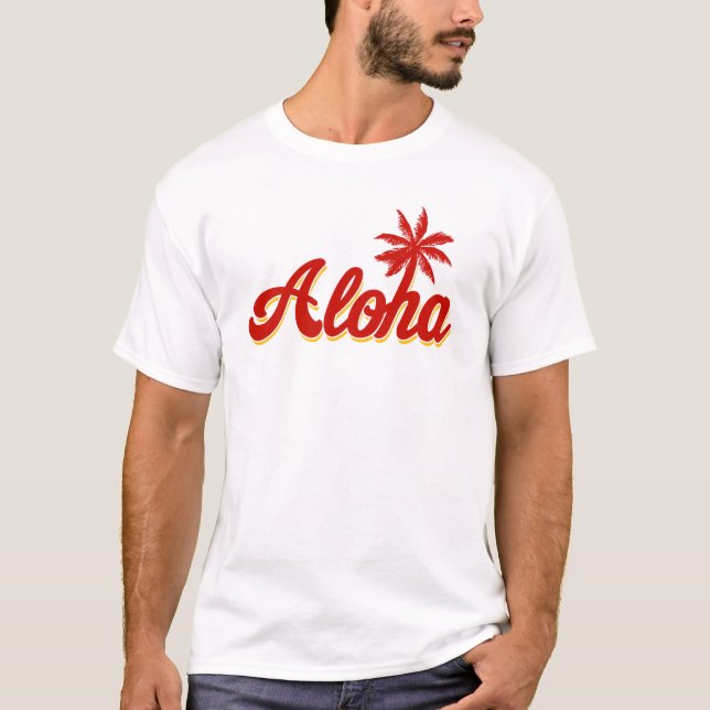 T-shirt Aloha Hawaii Palm Tree (Devant)