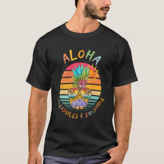 T-shirt Aloha Hawaii Sunshine Vibes & Pineapple Summer Bea