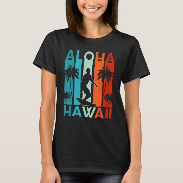 T-shirt Aloha Hawaii Surf Ciel Aimer Au Surf (Devant)