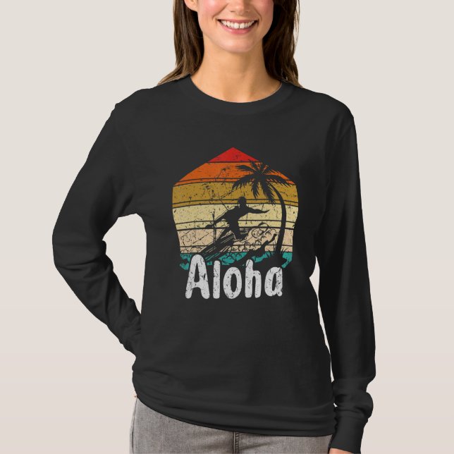 T-shirt Aloha Hawaii Surf Retro Sunset 12 (Devant)