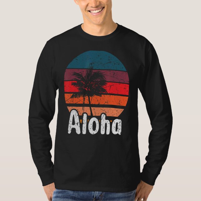 T-shirt Aloha Hawaii Surf Retro Sunset 28 (Devant)