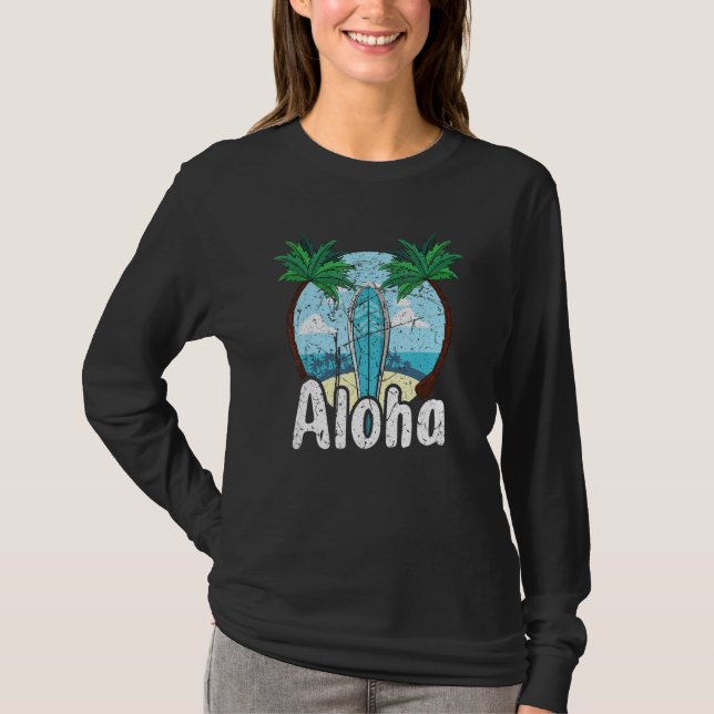 T-shirt Aloha Hawaii Surf Retro Sunset 54 (Devant)
