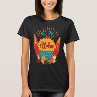 T-shirt Aloha Hawaii Surfer Pacific Sea Beach Honolulu Mau