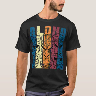T-shirt Aloha Hawaii Thème Vacances Vintage Tiki Trois