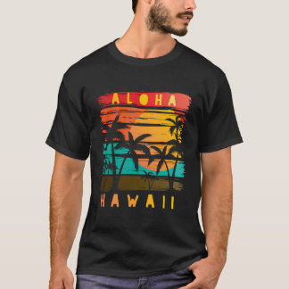T-shirt Aloha Hawaii Tropical Beach Paradise Vintage Sunse