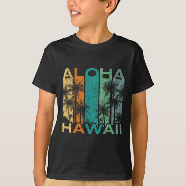 T-shirt Aloha Hawaii Vintage Surfboard  (Devant)