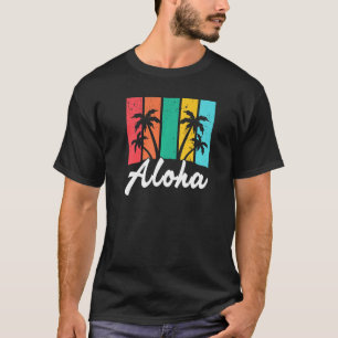 T-shirt Aloha Hawaiian Hawaii Island Palm Beach Surf board